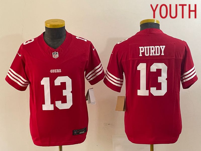 Youth San Francisco 49ers #13 Purdy Red 2023 Nike Vapor Limited NFL Jersey style 3->youth nfl jersey->Youth Jersey